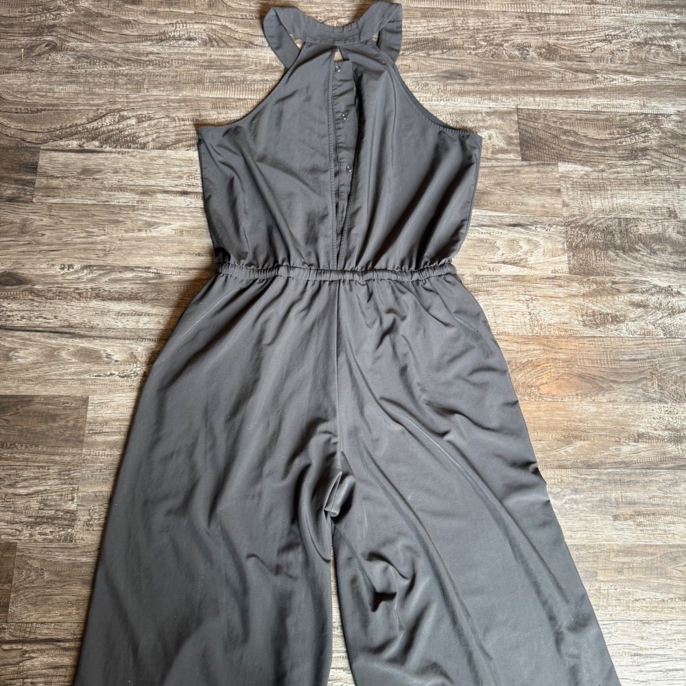 Athleta Mercer Gray Romper Jumpsuit‎ Wide Leg Quick Drying Pockets Size 6 - Picture 4 of 11
